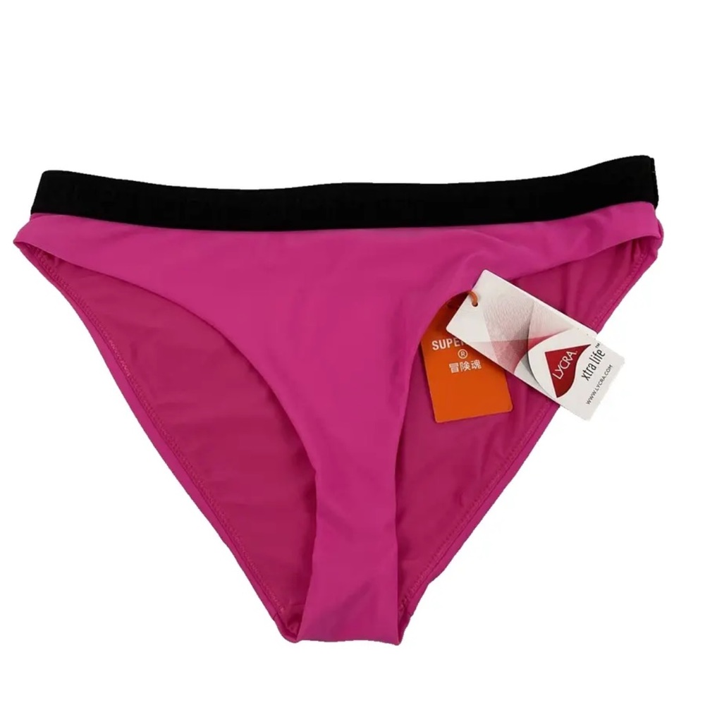 Women’s Superdry Lycra Xtra Lite Swimsuit Bottoms Sport Bikini Brief Pink Sz 6
